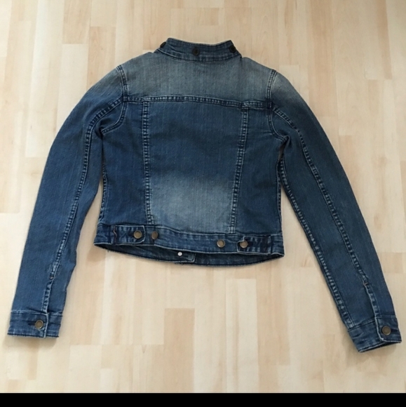 Bluenotes denim blue jean jacket mandarin collar - Picture 3 of 6